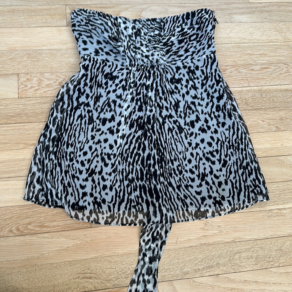 Banana Republic Strapless Cheetah Print Blouse